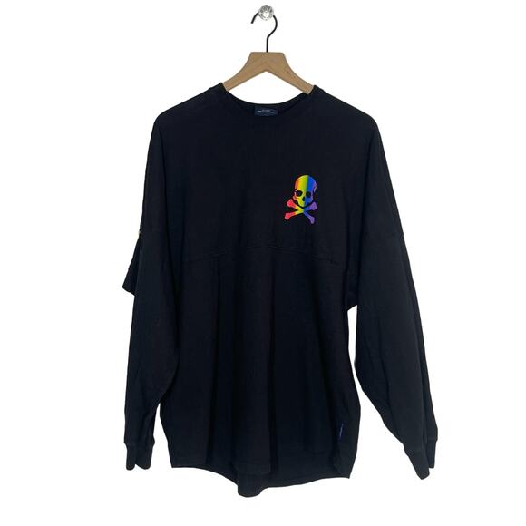 Soulcycle Philadelphia Spirit Jersey Womens Size Small Black Rainbow Long Sleeve - Picture 1 of 9